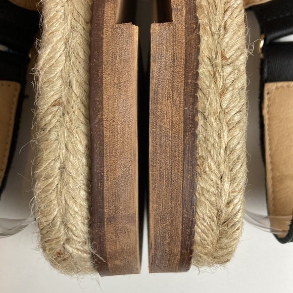 Anthropologie | Black Mollie Scalloped Sandals 37 Slingback Espadrilles Vacation - Picture 15 of 16